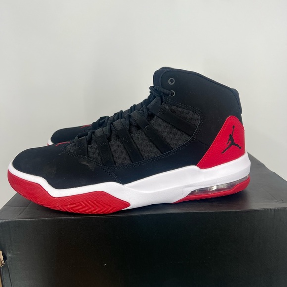 Jordan Max Aura Men Black Red Size 10 - Picture 3 of 4